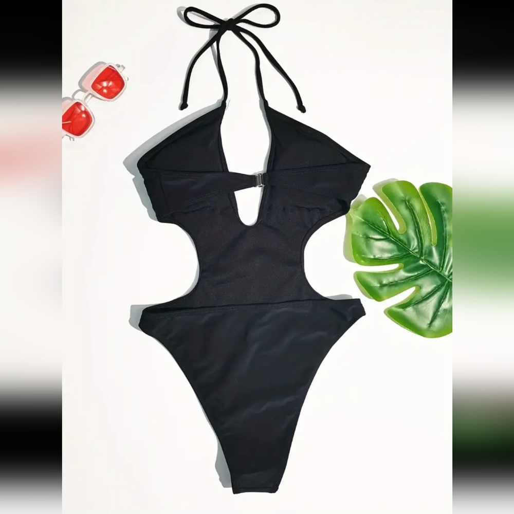 Sexy Low Cut Seamless Tie Knot Wireless Basic Brunch Swimsuits